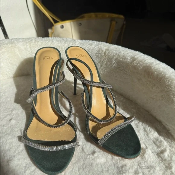 Dark green rhinestone sparkly heels Alexandre Birman sz 7/38 - Picture 6 of 7